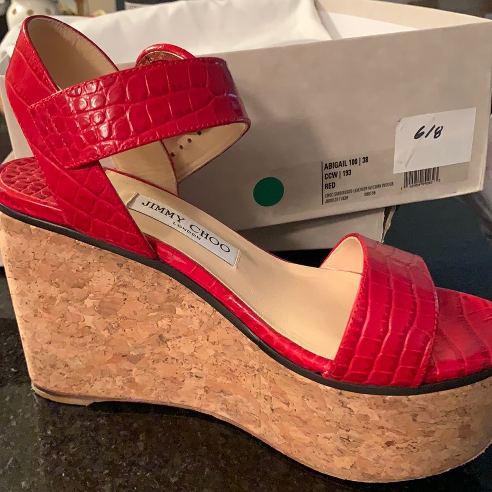 Red Jimmy Choo wedges